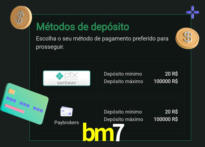 O cassino bm7 oferece uma grande variedade de métodos de pagamento